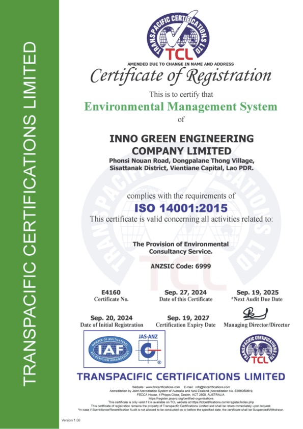 ISO 14001:2015 Certificate
